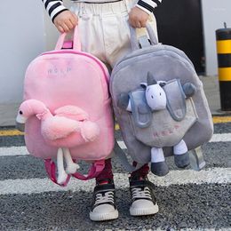 School Bags Kawaii Stuffed Plush Kids Kindergarten 3D Cartoon Animal Children Student Backpack For Girl Boy Baby