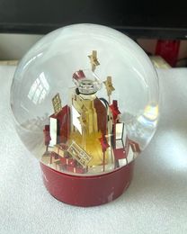 2023 Edition C Classics Red Christmas Snow Globe With Perfume Bottle Inside Crystal Ball for Special Birthday Novelty VIP Gift