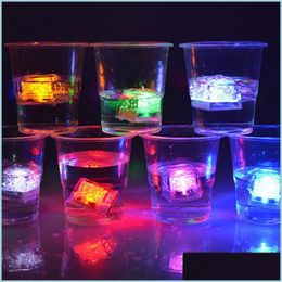 Other Festive Party Supplies Flash Led Light Ice Cubes Wateractivated Luminous Cube For Bar Club Drinking Party Wine Wedding Decor Dhau7
