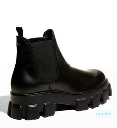 Kadın ayak bileği çizme Monolith fırçalanmış deri çizmeler platformu pabucu tek kadın tasarımcı topuklu ayakkabılar siyah deri açık ayakkabılar 35-41