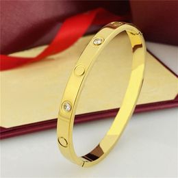 Luxury gold diamond bracelet Silver Jewellery For Women Lover Bangles Rose Yellow silver crystal Love Bangle Wedding Engagement designer bracelets with velvet bag