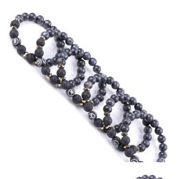 Beaded 12 Constell Strands Bracelet Black Natural Stone Horoscope Zodiac Sign Beaded Bracelets For Women Men Fashion Jewelry Will An Dhvew