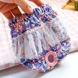 Dog Apparel Washable Dogs Physiological Pant Printing Lace Menstruation Underwear Pets Panties Diaper Pants Accessory