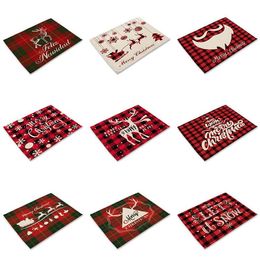 Christmas Table Mat Dining Placemat Decoration For Home Kitchen Party Place Mats Tablecloth Xmas Supplies Gifts SN164