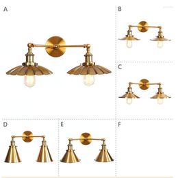 Wall Lamps Double Head Bronze Iron Sconce Edison Loft Industrial Vintage LED Light Fixtures Adjust Bedside Lamp Lighting