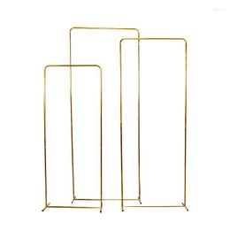 Party Decoration Gilded Wedding Arch Iron Screen Arches Gold Plated Frame Backdrop Decor Props Geometry Artificial Flower Stand