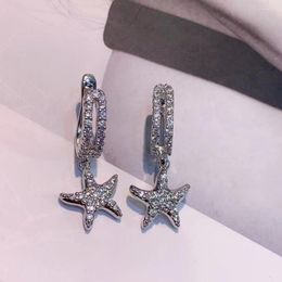 Backs Earrings Trendy Spring Cut Starfish Clip For Women Wedding Party Cubic Zirconia Earring Jewelry Addiction E6606