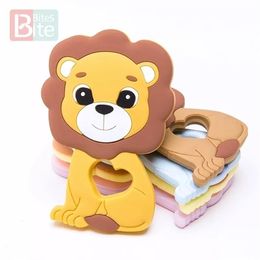 Baby Teethers Toys 10PCS/5PCS Silicone Teether Lion Pendant Food Grade Perle Bead Teething Rodent Chewable Children'S Goods 221109