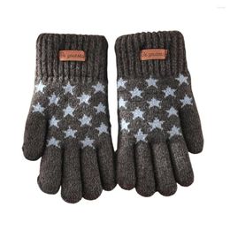 Hair Accessories 1 Pair Children Mittens Comfortable Soft Windproof Boys Girls Star Print Winter Kids Gloves For Outdoor