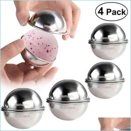 Bath Accessory Set Bestomz 8Pcs Stainless Steel Bath Bomb Mould Diy Make Lush Bombs 6 5Cm/ 7Cm For Crafting Your Own Fizzles H220418 Dhisv