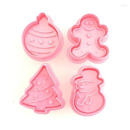 Baking Moulds 4pcs Christmas Series Biscuit Mould Year 2022 Kitchen Cake Decoration Tool Household ABS Cookie Tools Appliance