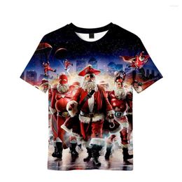 Men's T Shirts 2022 Trend 3d Digital Print Santa Claus Pattern Adult Children's Short Sleeve T-shirts