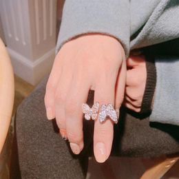 Nome del marchio di moda punk di alta qualità aprita anello a farfalla con diamante per donne gioielli regalo per il matrimonio ps6424a2137