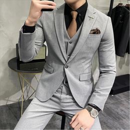 Men's Suits Plus Size 7XL 6XL Men Formal Business Suit 3 Set Pieces Classic Slim Fit Sets Autumn Wedding Party Tuxedo
