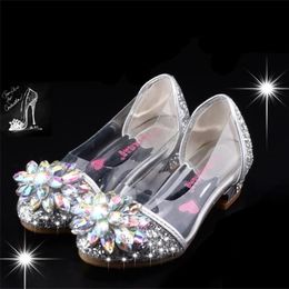 Sneakers Fashion Princess Crystal Bright Diamond Leather Girl Single Performance High Heels Shoes 221109