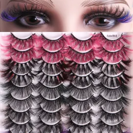 Wholesale Hand Made Colourful Thick Faux Mink False Eyelashes 20 Pairs Large Eyes Natural Look Fluffy Eye Lash