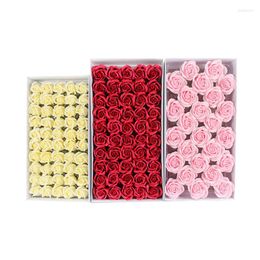 Decorative Flowers 25-50Pcs/Set 3 Size S/M/L Soap Rose Artificial High Quality Wedding Home Decoration Accessories Flower Head