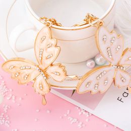 Creative Diamond Set Cute Butterfly Keychain Boutique Animal Bag Key Ring Pendant Fashion Jewellery Keychains Accessories Gift