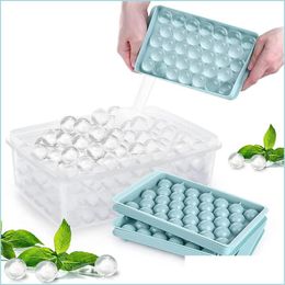 Other Bar Products Round Ice Cube Tray With Lid Bar Products Ball Maker Mold For Zer Making Chilling Cocktail Whiskey Coffee Drop De Dhmwb