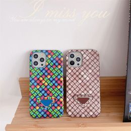 Colorful Weave Classic Letter Leather Phonecase Designer Brands Luxury iPhone Cover Phone Cases For 13 12 11 Pro Max X XS XR XSmax