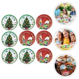 Plates 20pcs Christmas Paper Round Cake Dessert Snack Appetiser Serving Dishes Dinner Banquet Birthday 7 Inch