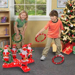 Christmas Toy Kids table Toy table Christmas Party Ring Santa Claus With 1Pump 1Basic 4Ferrule For Throwing Game Children Gifts L221110