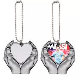 Sublimation Car Charm Pendants Party Favour Christmas Ornament Heart in Hands Blanks for Heat Press