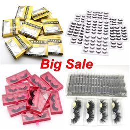 Big Sale Mink Eyelashes False Eyelash Extension D Curl Fluffy Natural Full Strip Dramatic 3D Effect Lash