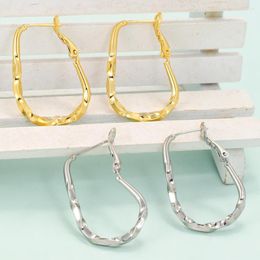 Hoop Earrings EYIKA European And American Fashion Women Copper Twisted Gold Simple INS Ladies Party Accessories Gift