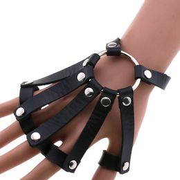 2022 PU Leather Studded Bracelet Punk Bracelet Adjustable Goth Cuff Bracelet Gothic Rivet Buckle Wristband Jewelry for Men Women