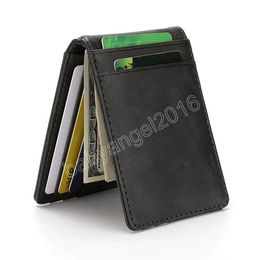 Men's Wallet Anti-theft Clip Fashion PU Leather Card Holder Multifunctional Fashion Coin Purse