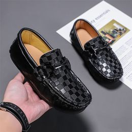 Sneakers Genuine Leather Luxury Brand Kids Loafers Flat Boys Girls Shoes Moccasins Soft Children Flats Casual Boat Children's 221109