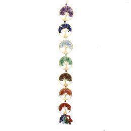 Decorative Figurines 7 Chakra Tree Of Life Hanging Decoration Wall Art Healing Stones