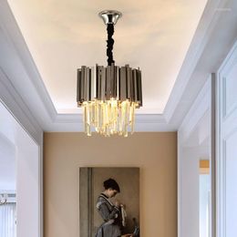 Chandeliers Modern Crystal Chandelier For Dining Room Luxury Kitchen Island Chain Cristal Lamp Home Decor Gold Stainless Steel Light Fixture