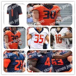 American College Football Wear Custom ILLINOIS FIGHTING ILLINI IL College Football Jersey Brandon Peters Chase Brown Josh Imatorbhebhe Jake Hansen Isaiah William