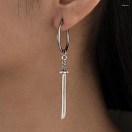 Dangle Earrings Gothic Jewelry Woman Men Statement Drop Sword Knife Goth Jewellery Vampire Hoop Eardrops Punk Gifts