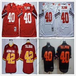 Football Jerseys NCAA Vintage 40 Pat Tillman Jersey Home Red White Michael and Ness