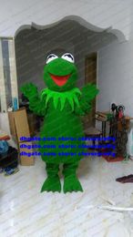 Green Long Fur Frog Mascot Costume Toad Bufonid Bullfrog Adult Cartoon Character Outfit Suit Scenic Spot THEME PARK zx443