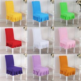 Chair Covers Solid Plain Colour Skirt House Dining Spadex Office Stretch Elastic Conference Restaurant