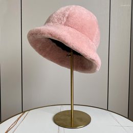 Wide Brim Hats Pudi Women Real Wool Fur Hat Cap Female Winter Warm Beret Sun Skullies Beanies HF231