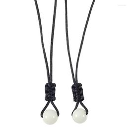 Pendant Necklaces 2 Pieces Simple Luminous Bead Necklace For Men Women Student Jewellery Braided Rope Chain Couple Birthday Gift