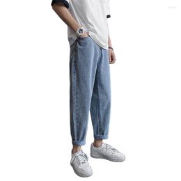 Men's Pants 2022 Fashion Casual Hiphop Blue Denim Trousers Streetwear Korean Man Wide Leg Baggy Jeans Men