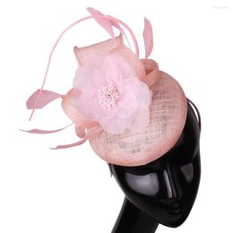 Headpieces 4-Layer Sinamay Fascinator Hat Hair Clip Women Cocktail Wedding Party Bridal Flower Ladies Dress Headband