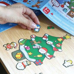 Christmas Toy New creative DIY Christmas tree stickers cartoon cute Santa snowman puzzle stickers children Christmas toys L221110