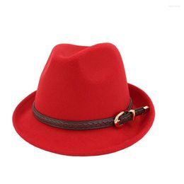 Berets Fedora For Women Men Hats Fedoras Women's Felt Hat Gothic Black Jazz Cap Male Bowler Panama Wide Brim Autumn Winter
