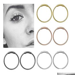 Other Body Jewelry Surgical Steel Rings Piercing Nose Ring Hoop Lip Earing 6/8/10Mm Pierced Clip Gift Cartilage Stud Earrings Drop De Dhucz