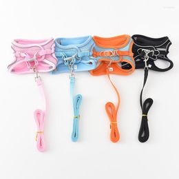 Dog Collars Pet Training Supplies Adjustable Outdoor Walking Breathable Harness And Leash Set Puppy Cat Vest Collar For Chihuahua Pug
