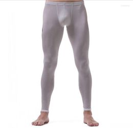 Men's Sleepwear Multicolor Men's Underwear Bottoms Male Ultra-thin Slim Breathable Body-shaping Pants Men Sexy Silky Elastic Sleep