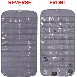 Jewellery Pouches 80PCS Double Sided Hanging Bags Necklace Earring Display Organiser Storage Bag Non-woven Foldable Transparent Pouch