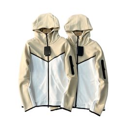 Men jackets Designer Tracksuit Hoodies splicing Light khaki print logo jacket Casual fashion Street Leisure tech fleece tracksuits long sleeve hooded Sportswear